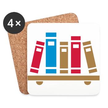 Bücher - Untersetzer (4er-Set) - Weiß - Vorne