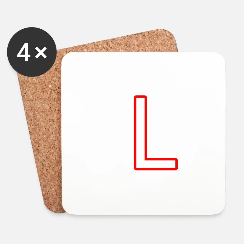 L - Untersetzer (4er-Set) - Weiß