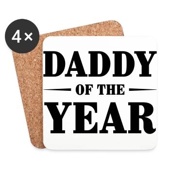 Dad / Daddy / Papa / Vati / Pappa / Fête des pères - Coasters (set of 4) - white - Front