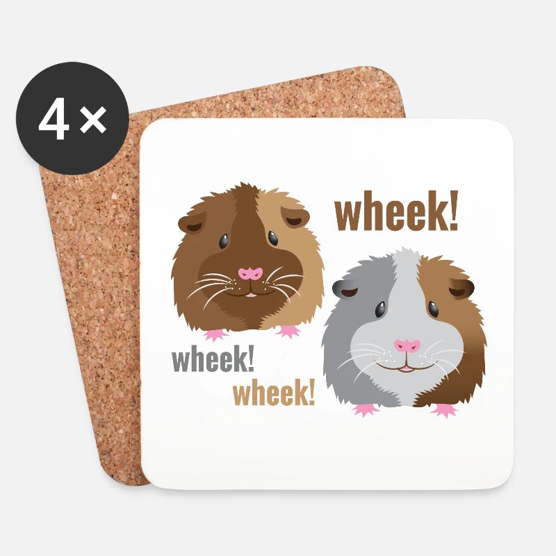 wheek wheek wheek guinea pigs! - Coasters (set of 4) - white