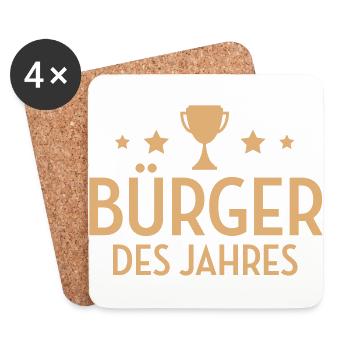 Bürger - Bürgerin - Bürgerrecht - Bürgerliche - Untersetzer (4er-Set) - Weiß - Vorne