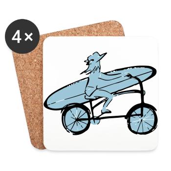 surfeuse - Dessous de verre (lot de 4) - blanc - Devant