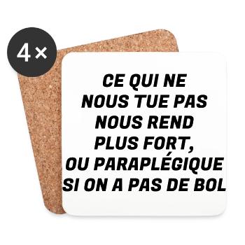 Humour - Drôle - Blague - Rire - Fun - Cool - Dessous de verre (lot de 4) - blanc - Devant