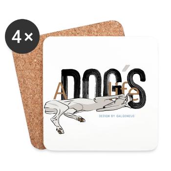 galgo design6 letter brown - Coasters (set of 4) - white - Front
