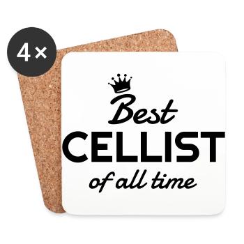 Cello - Violoncelle - Music - Musik - Cellist - Coasters (set of 4) - white - Front