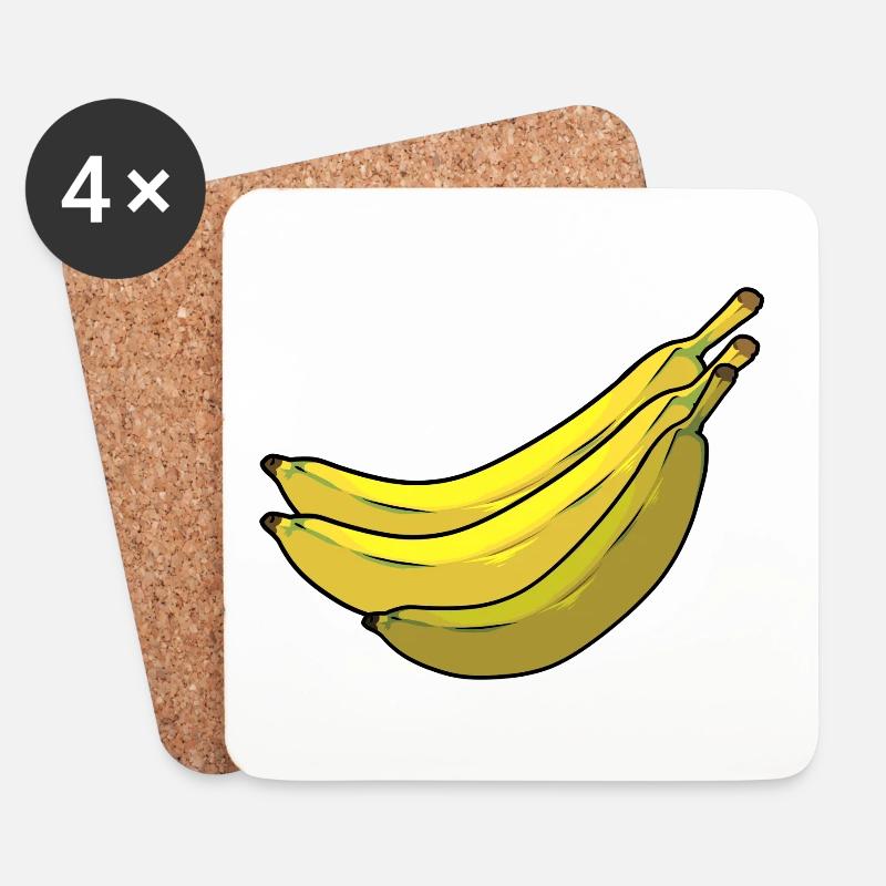 Obst Früchte Bananen Banane Vitamine Nahrung - Untersetzer (4er-Set) - Weiß