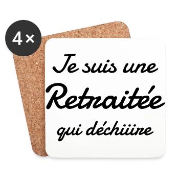 Retirement Retired Ruhestand Retraite Retraitée - Coasters (set of 4) - white - Front