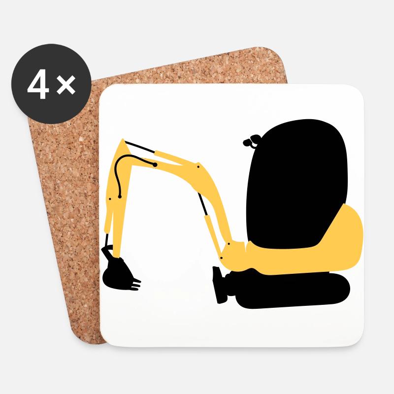 Bagger - Untersetzer (4er-Set) - Weiß