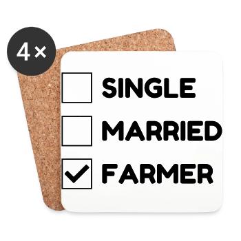 Landwirt / Bauer / Landwirtschaft / Traktor - Untersetzer (4er-Set) - Weiß - Vorne