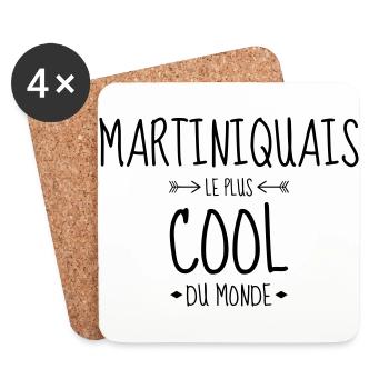 martinique / 972 / Frankreich / Karibik - Untersetzer (4er-Set) - Weiß - Vorne