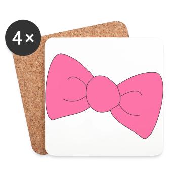 pink suit bow tie - Coasters (set of 4) - white - Front