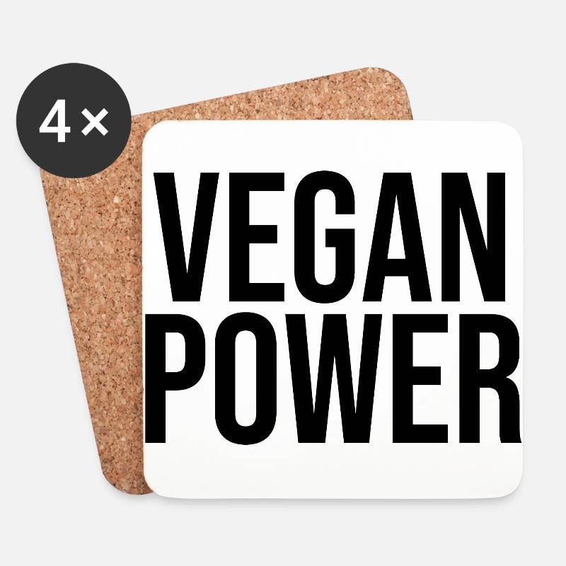 vegane Power - Untersetzer (4er-Set) - Weiß