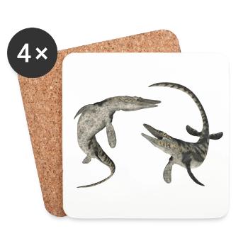Mosasaurier Tylosaurus - Untersetzer (4er-Set) - Weiß - Vorne