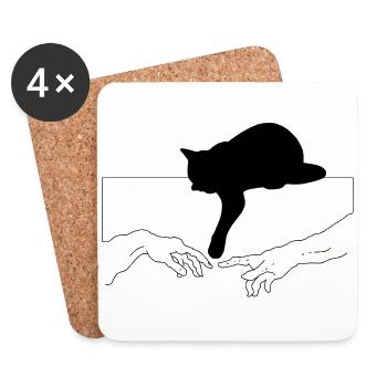 CatGodFingers - Coasters (set of 4) - white - Front