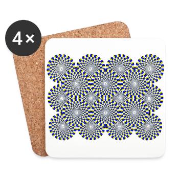 Optical illusion Optical illusion Psychedelic - Coasters (set of 4) - white - Front