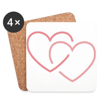 love - Coasters (set of 4) - white - Front
