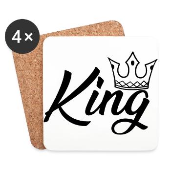 König, sei der König, Paar T-Shirt Idee - Untersetzer (4er-Set) - Weiß - Vorne