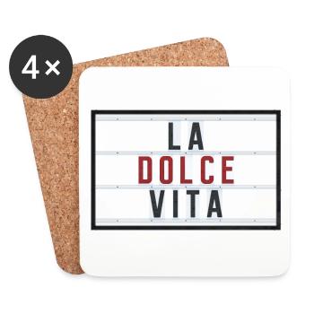 LA DOLCE VITA - ROUGE - Dessous de verre (lot de 4) - blanc - Devant