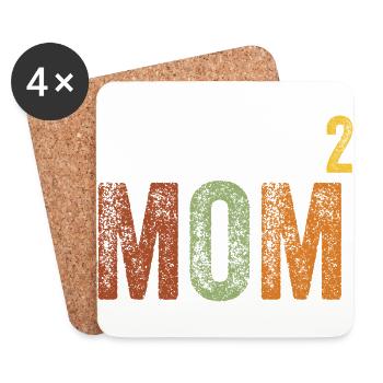 Mama High Two Mother's Day Retro Vintage - Coasters (set of 4) - white - Front