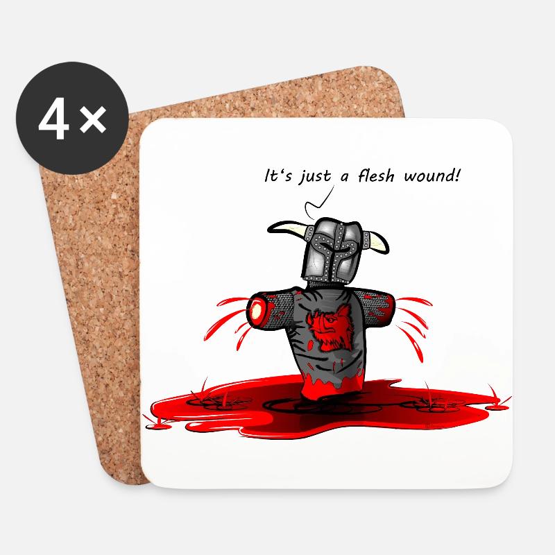 Nur eine Fleischwunde - Just a flesh wound! - Untersetzer (4er-Set) - Weiß