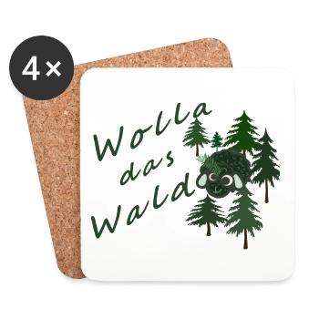Wolla das Waldschaf! - Untersetzer (4er-Set) - Weiß - Vorne