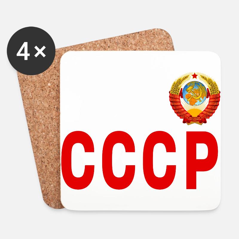 СССР Mantel der Union der Sozialistischen Sowjetrepubliken der UdSSR - Untersetzer (4er-Set) - Weiß