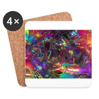 Psychedelic music - Coasters (set of 4) - white - Front