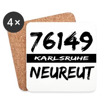 76149 Karlsruhe Neureut - Untersetzer (4er-Set) - Weiß - Vorne