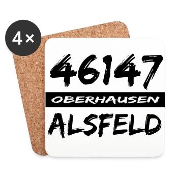 46147 Oberhausen Alsfeld - Untersetzer (4er-Set) - Weiß - Vorne