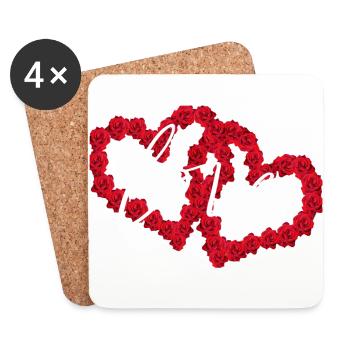 Love - Dessous de verre (lot de 4) - blanc - Devant