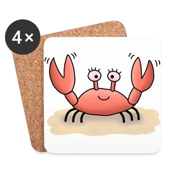 Crabe Crawly - Dessous de verre (lot de 4) - blanc - Devant