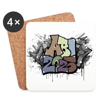 Abitur 2025 Abiturient Geschenk Prüfung Graffiti - Untersetzer (4er-Set) - Weiß - Vorne
