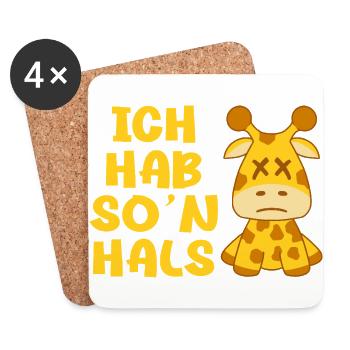 Ich hab so'n Hals Choleriker Giraffe Geschenk - Untersetzer (4er-Set) - Weiß - Vorne