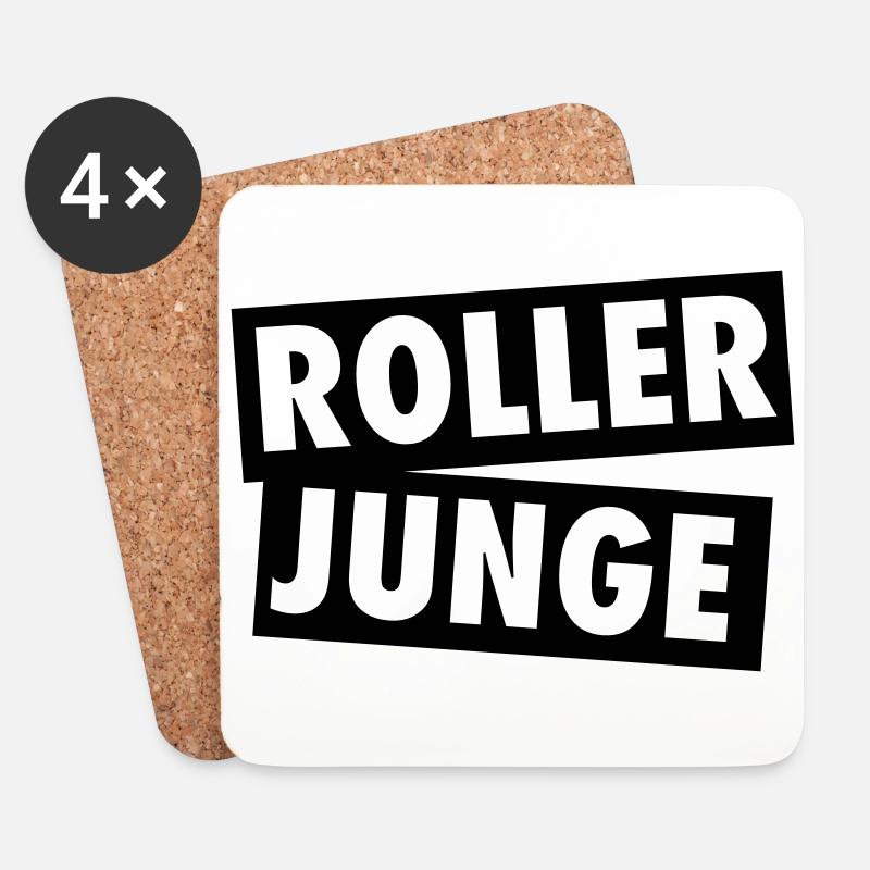 ROLLER JUNGE - Untersetzer (4er-Set) - Weiß