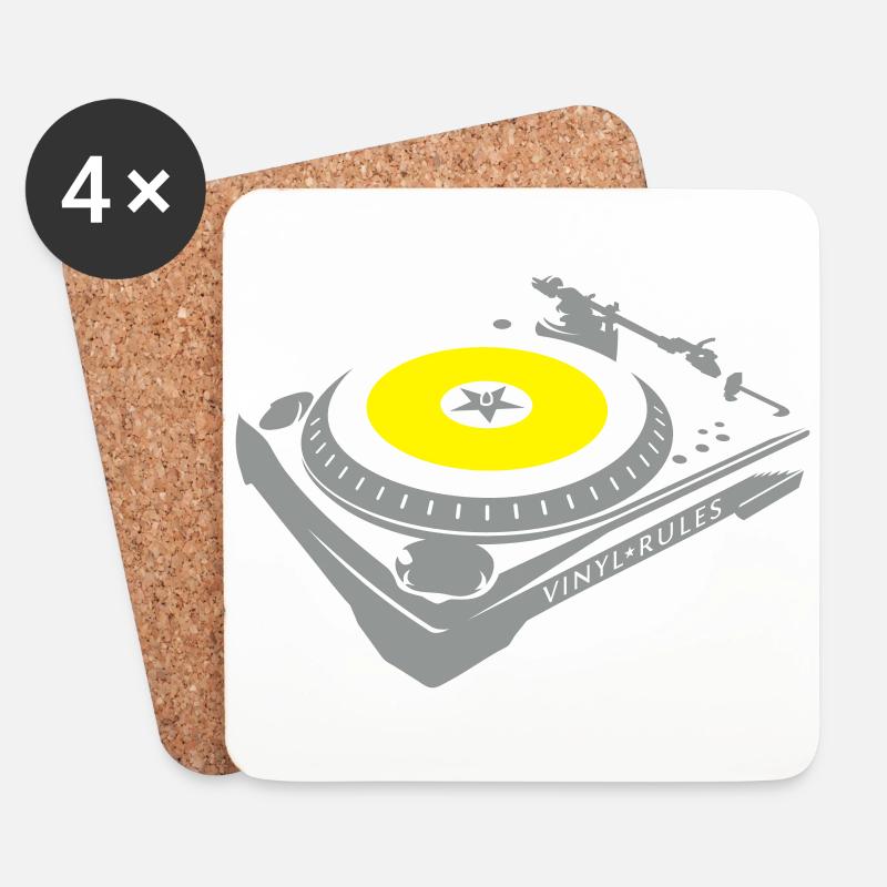 VINYL RULES - Untersetzer (4er-Set) - Weiß
