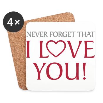 I love you forever u - Coasters (set of 4) - white - Front