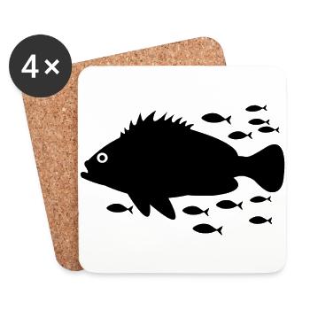 Poisson Mérou - Dessous de verre (lot de 4) - blanc - Devant