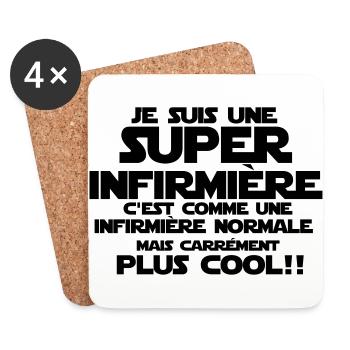 une infirmière carrément plus cool - Dessous de verre (lot de 4) - blanc - Devant