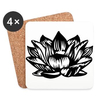Lotus flower - Coasters (set of 4) - white - Front