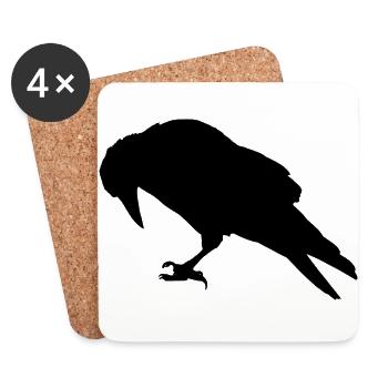 Expandables Corbeau / Corbeau / Raabe assis - Dessous de verre (lot de 4) - blanc - Devant