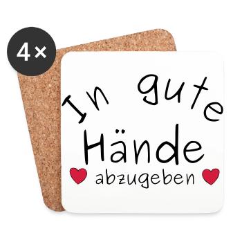 In gute Hände abzugeben - Untersetzer (4er-Set) - Weiß - Vorne
