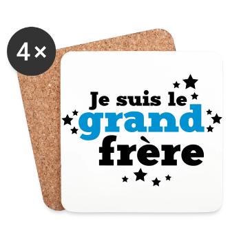 je suis le grand frère - Dessous de verre (lot de 4) - blanc - Devant