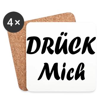 Drück Mich - Untersetzer (4er-Set) - Weiß - Vorne