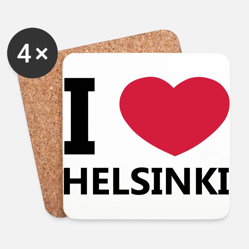 Ich liebe Helsinki - Untersetzer (4er-Set) - Weiß