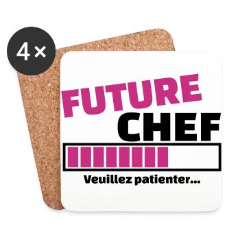 future chef - Dessous de verre (lot de 4) - blanc - Devant