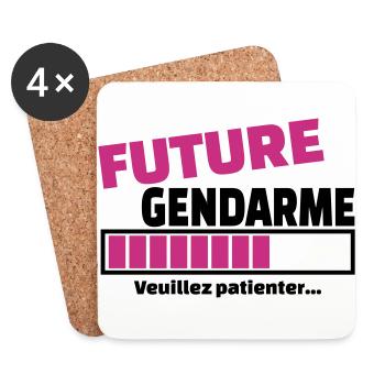 future gendarme - Dessous de verre (lot de 4) - blanc - Devant