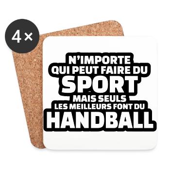 seuls les meilleurs font du handball - Dessous de verre (lot de 4) - blanc - Devant