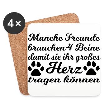 4 Beine 1 Herz - Untersetzer (4er-Set) - Weiß - Vorne