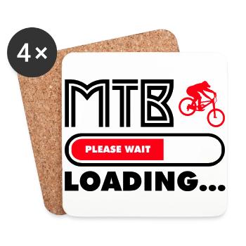 Get ready for MTB - Coasters (set of 4) - white - Front