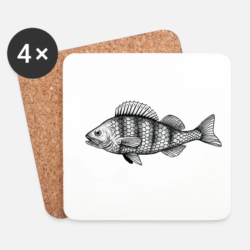 Barsch - Untersetzer (4er-Set) - Weiß